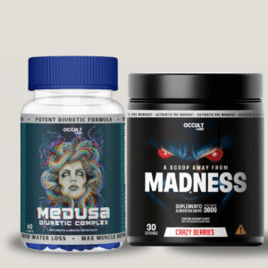 1x MADNESS PRÉ TREINO 360G + 1x MEDUSA DIURETIC 60 CAPS