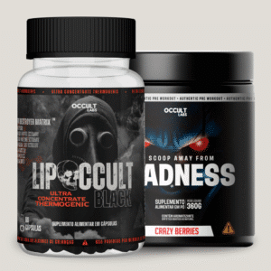 1x MADNESS PRÉ TREINO 360G + 1x LIPOCCULT BLACK TERMOGÊNICO 60 CAPS
